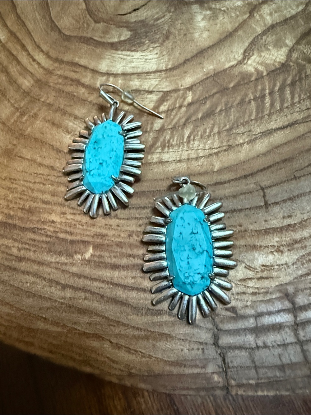 Kendra Scott Mariah Vintage silver drop earrings in turquoise magnesite